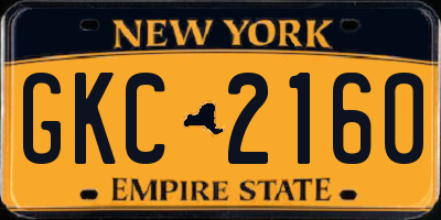 NY license plate GKC2160