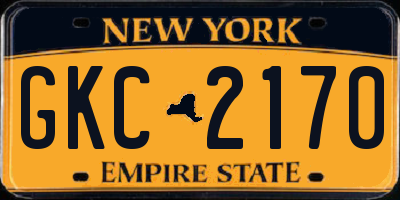 NY license plate GKC2170