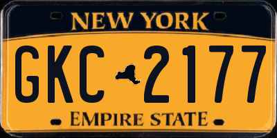 NY license plate GKC2177