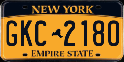 NY license plate GKC2180