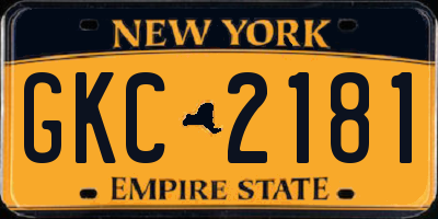 NY license plate GKC2181
