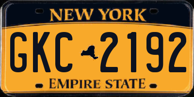 NY license plate GKC2192