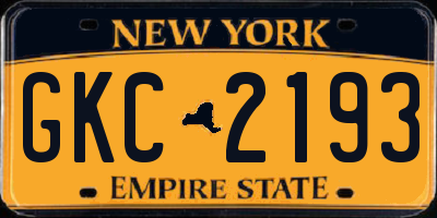NY license plate GKC2193