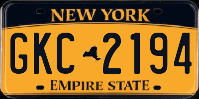 NY license plate GKC2194