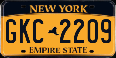 NY license plate GKC2209