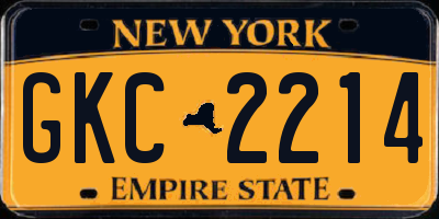 NY license plate GKC2214