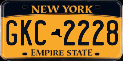 NY license plate GKC2228