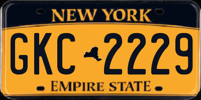 NY license plate GKC2229