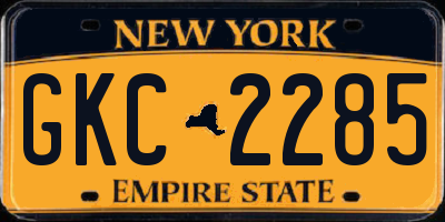 NY license plate GKC2285