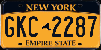 NY license plate GKC2287