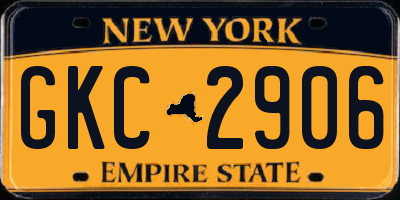 NY license plate GKC2906
