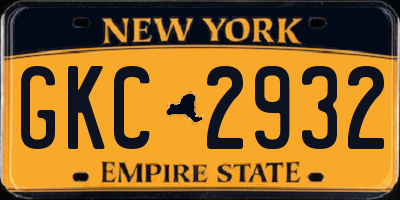 NY license plate GKC2932