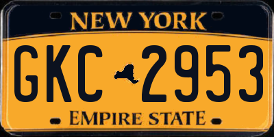 NY license plate GKC2953