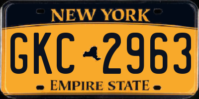 NY license plate GKC2963
