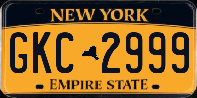 NY license plate GKC2999