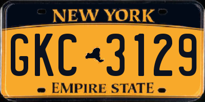 NY license plate GKC3129