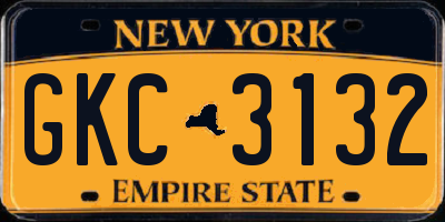 NY license plate GKC3132