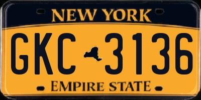 NY license plate GKC3136