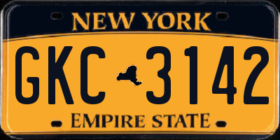 NY license plate GKC3142