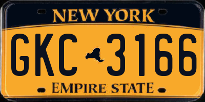 NY license plate GKC3166