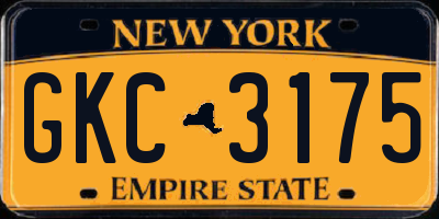 NY license plate GKC3175
