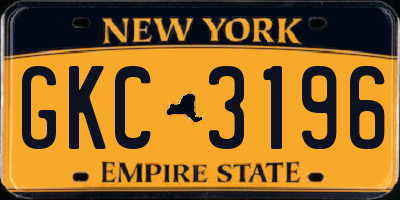 NY license plate GKC3196