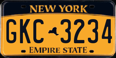 NY license plate GKC3234