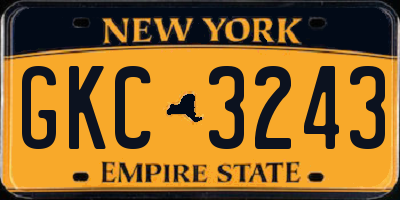 NY license plate GKC3243