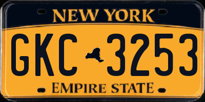 NY license plate GKC3253