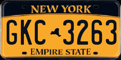 NY license plate GKC3263