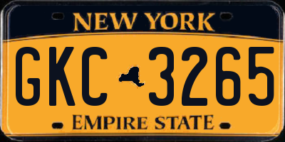 NY license plate GKC3265