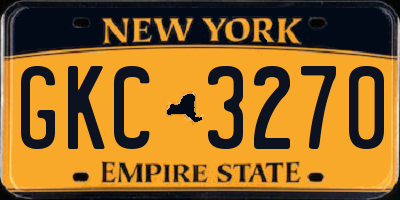 NY license plate GKC3270