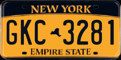 NY license plate GKC3281