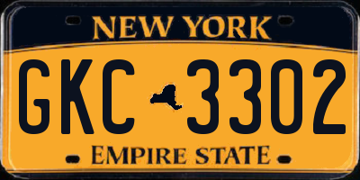 NY license plate GKC3302