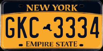 NY license plate GKC3334
