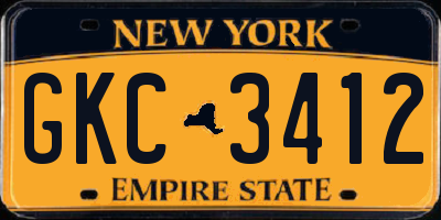 NY license plate GKC3412