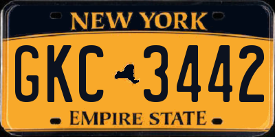 NY license plate GKC3442