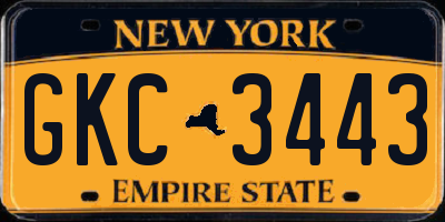 NY license plate GKC3443