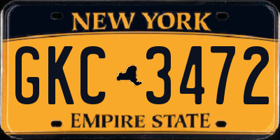 NY license plate GKC3472