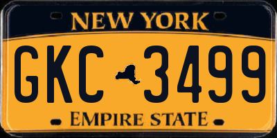 NY license plate GKC3499
