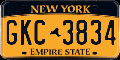 NY license plate GKC3834