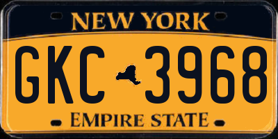NY license plate GKC3968
