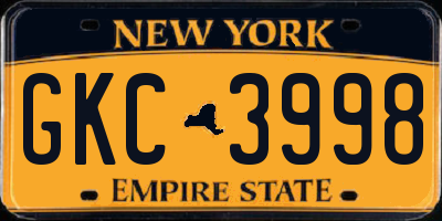 NY license plate GKC3998