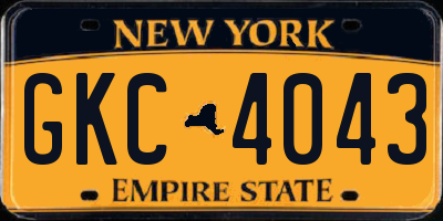 NY license plate GKC4043