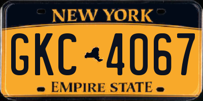 NY license plate GKC4067