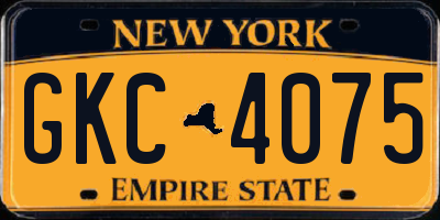 NY license plate GKC4075