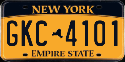 NY license plate GKC4101