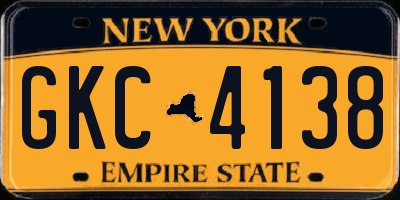 NY license plate GKC4138