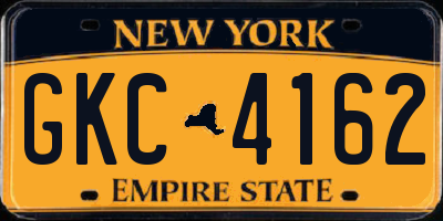 NY license plate GKC4162