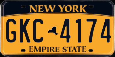NY license plate GKC4174